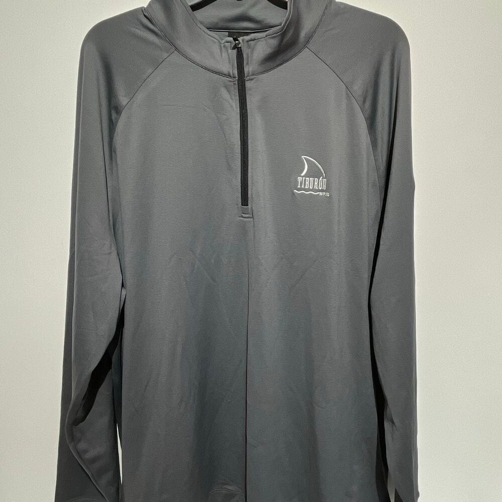 Dunning Golf Men's Gray Tiburon Company Logo Quarter Zip Sweatshirt‎ XXL NWT
